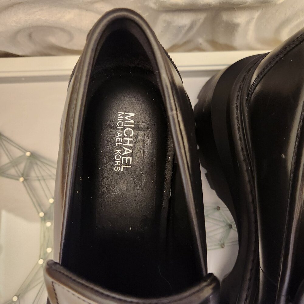 Michael Kors Black Leather "Shiloh" Loafers. NIB. Size Various - Picture 15 of 15
